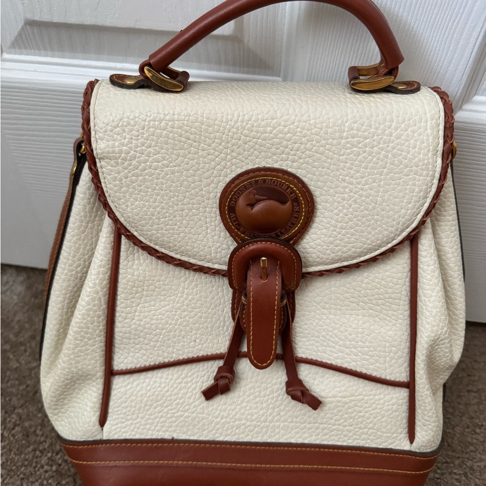 Dooney & Bourke Cream and Brown Leather Handbag